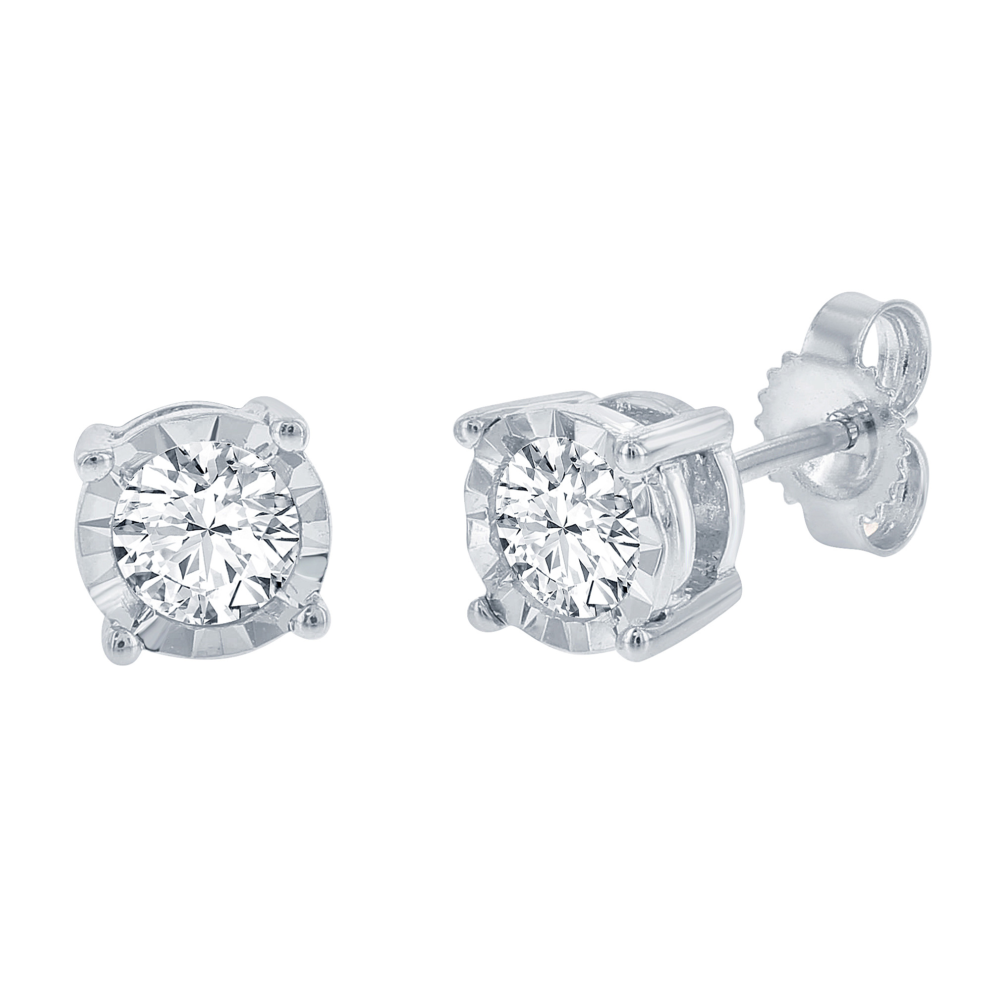 1/20 Carat Round Miracle Diamond Earrings - 112-EROO965-W1Z-IN